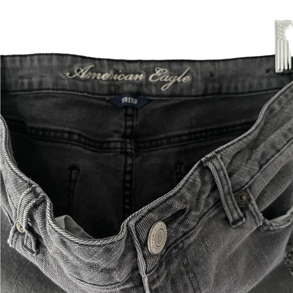 EUC AEO Vintage Dark Gray Wash Stretch Skinny Jeans Size 8 - Picture 6 of 7